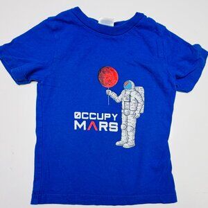 Occupy Mars Blue Cotton Tee W/ Astronaut, size 3T